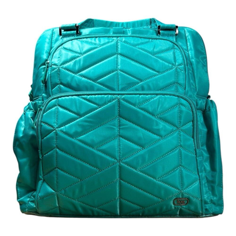 Lug Canter Legacy Teal Quilted Nylon Backpack Bag Convertible NEW